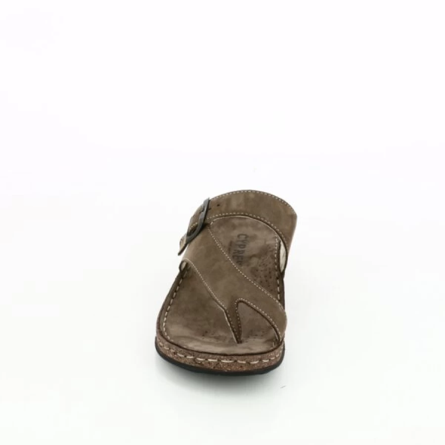 Kevin Handmade Genuine Leather Cypress Slippers in Rich Cognac Brown