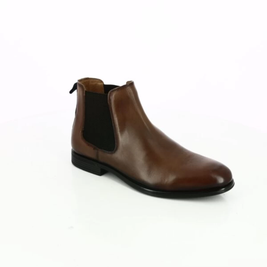 Kevin Cognac Leather Ankle Boots for Men - Classic Daniel Kenneth Style Booties