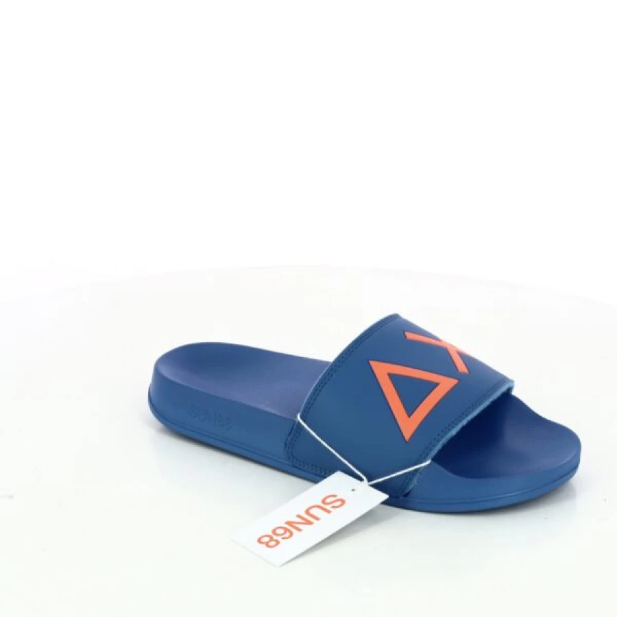 Kevin Men's Blue Sun 68 Comfortable Slide Slippers Indoor Outdoor House Shoes