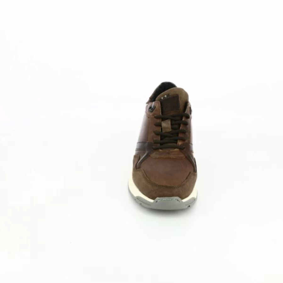Kevin Cognac Leather Sneakers for Men - Bullboxer Style Casual Shoes