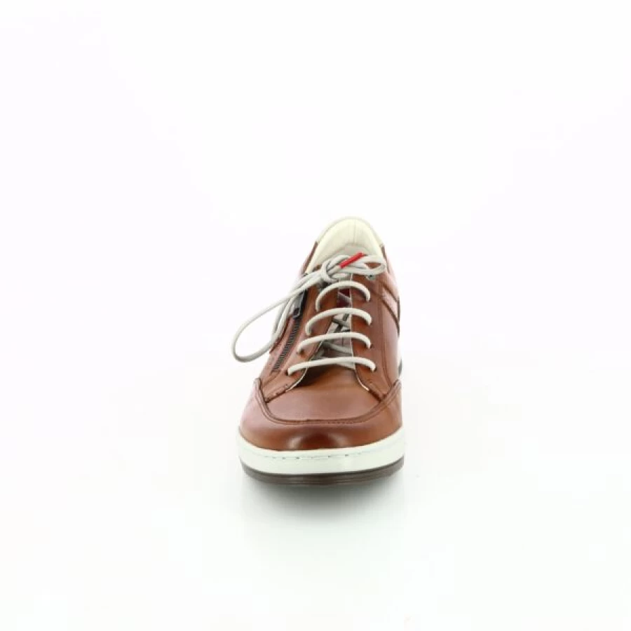 Kevin Cognac Leather Sneakers for Men - Classic Casual Baskets Shoes