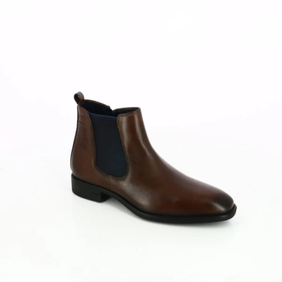 Kevin Cognac Leather Boots for Men - Stylish Ankle Booties for Casual Wear