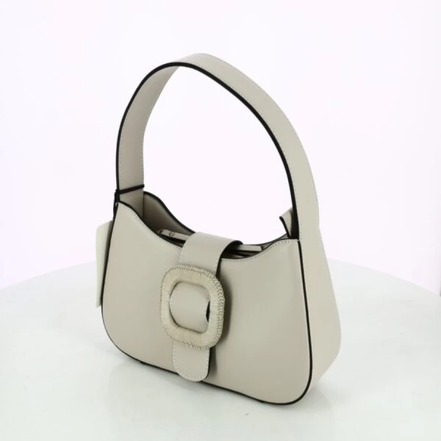 Kevin Women's Beige Leather Handbag – Stylish & Elegant Tote for Everyday Use