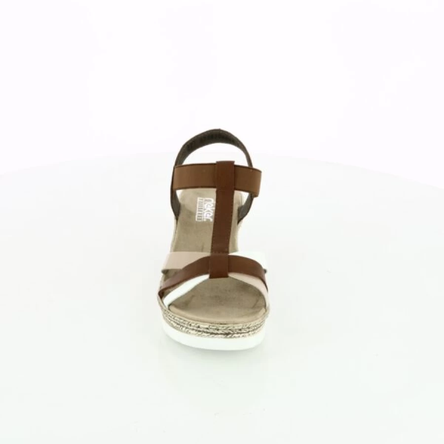 Kevin Cognac Leather Sandals for Men & Women | Comfortable Slip-On Rieker Style