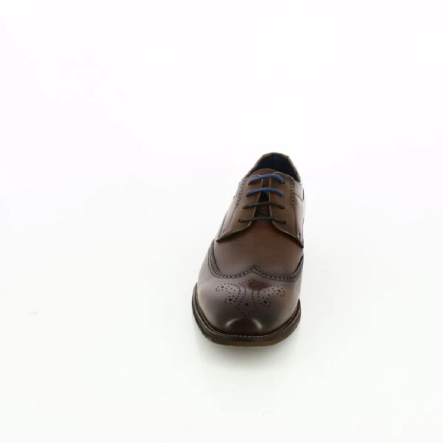 Kevin Cognac Leather Lace-Up Shoes Handmade Cypres Style Men's Footwear