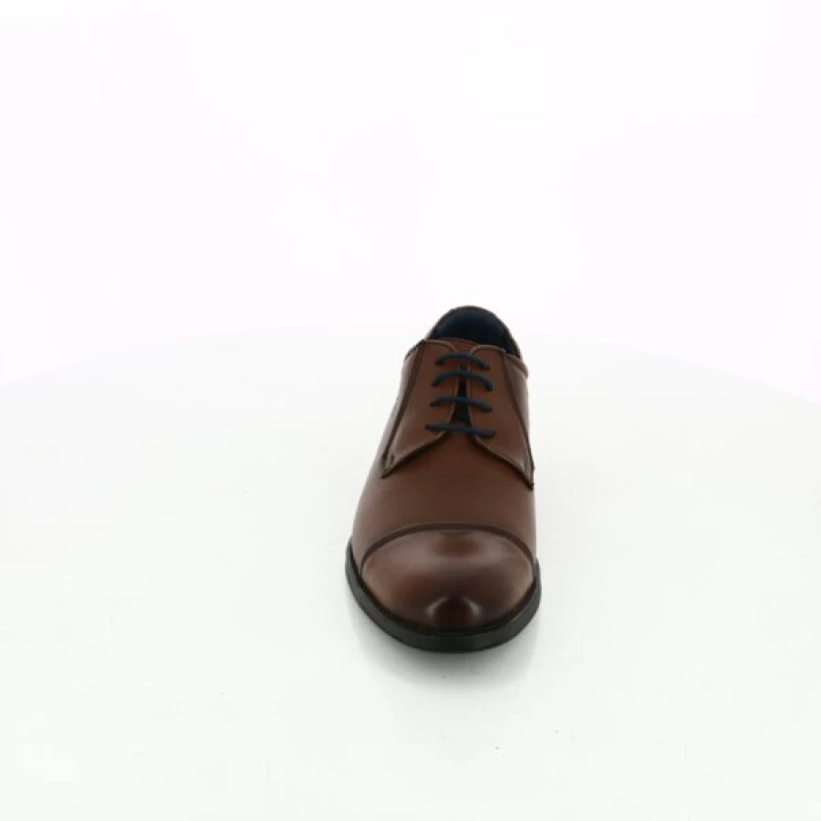 Kevin Cognac Leather Lace-Up Dress Shoes for Men - Classic Style Comfort Fit