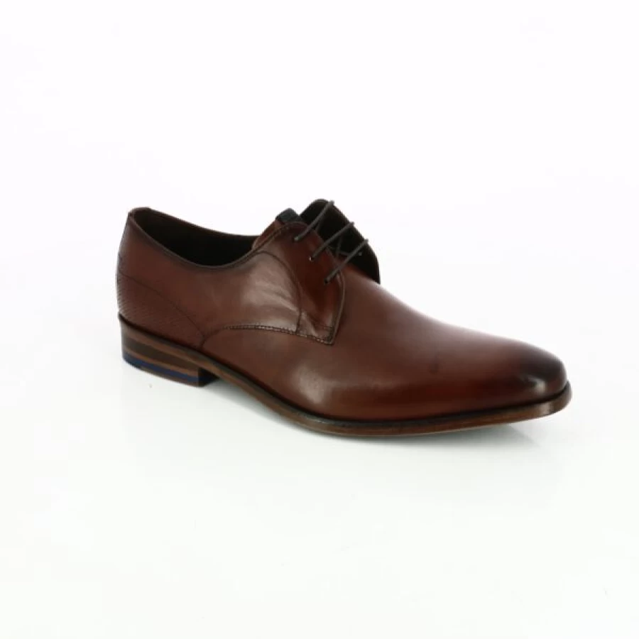 Kevin Cognac Leather Lace-up Dress Shoes for Men Classic Formal Footwear