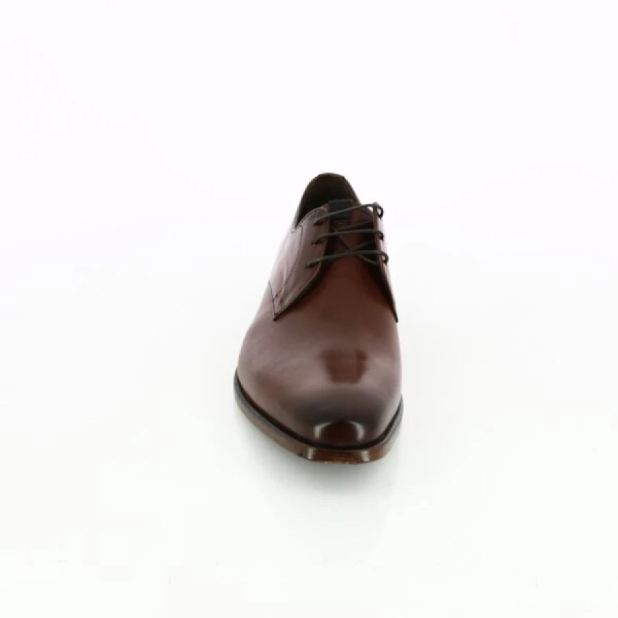 Kevin Cognac Leather Lace-up Dress Shoes for Men Classic Formal Footwear