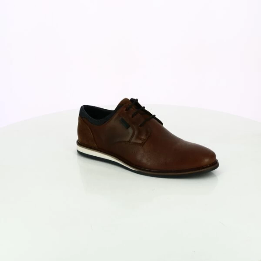 Kevin Cognac Leather Lace-Up Dress Shoes for Men - Premium Cypres Style Formal Footwear