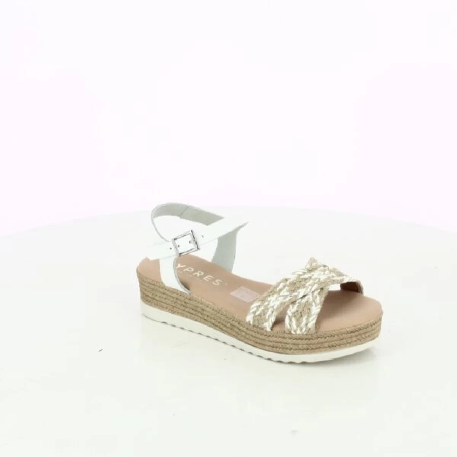 "Kevin Women's White Cypress Sandals – Comfortable Summer Slide Sandals"