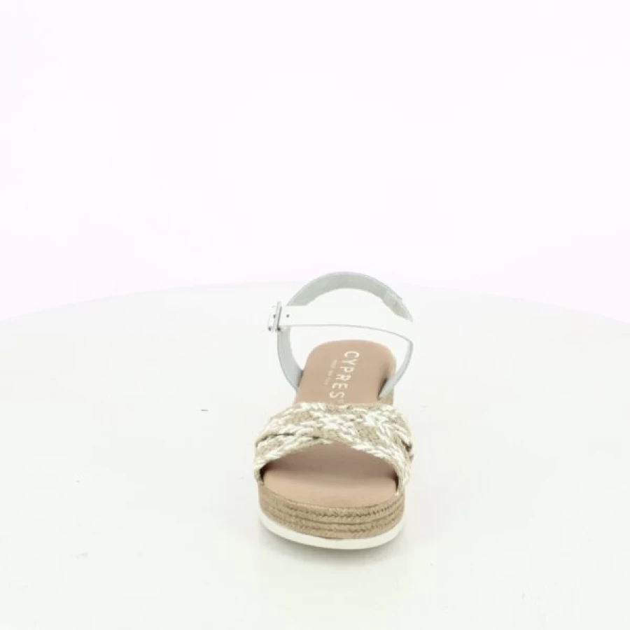 "Kevin Women's White Cypress Sandals – Comfortable Summer Slide Sandals"