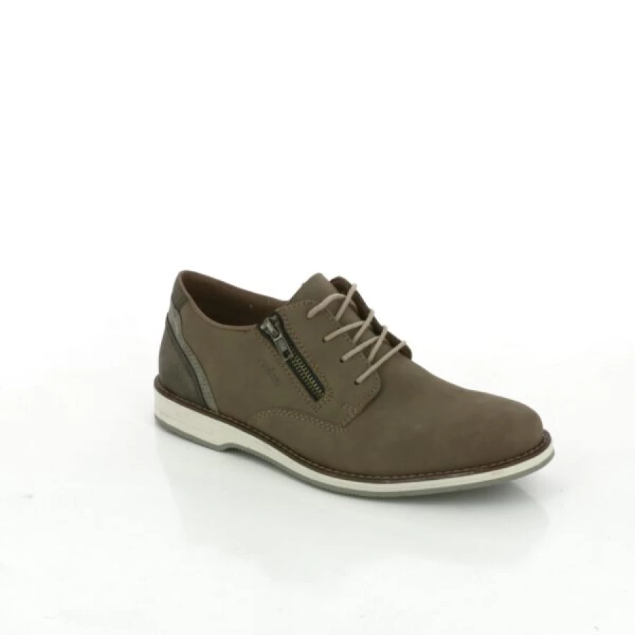Kevin Men's Taupe Leather Lace-Up Casual Shoes Comfortable Walking Footwear
