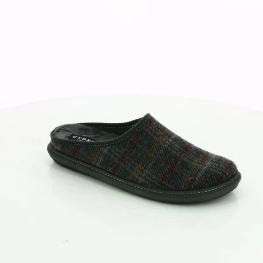 "Kevin Men's Comfortable Cypress Slide Slippers in Gray – Soft Indoor/Outdoor House Shoes"