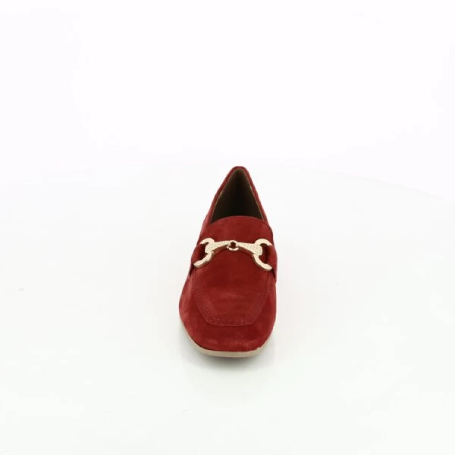 Kevin Women's Red Leather Loafers - Comfortable Moccasins Slip-On Shoes