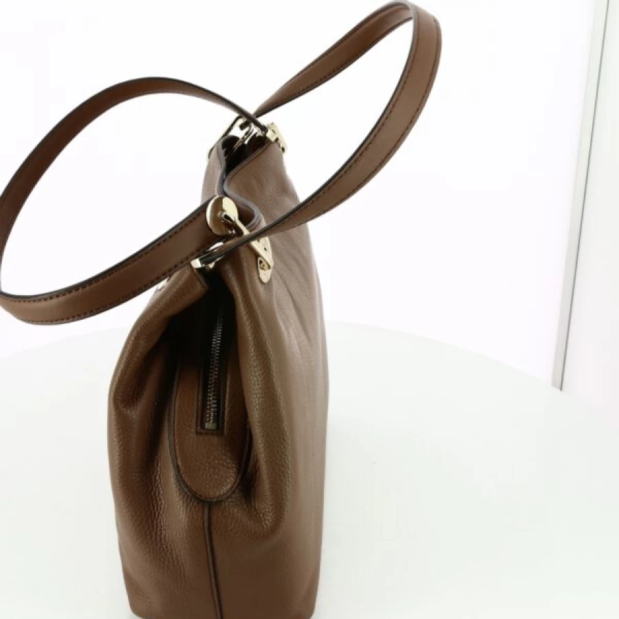 Kevin Brown Leather Handbag - Stylish Cognac Tote for Women