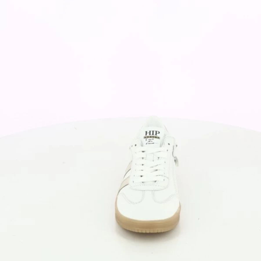 Kevin Women's White Lace-Up Hip-Hop Sneakers - Stylish Streetwear Shoes