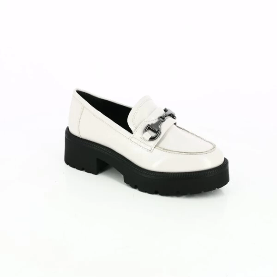Kevin Beige Loafers for Women - Classic Moccasin Style Comfortable Slip-On Shoes
