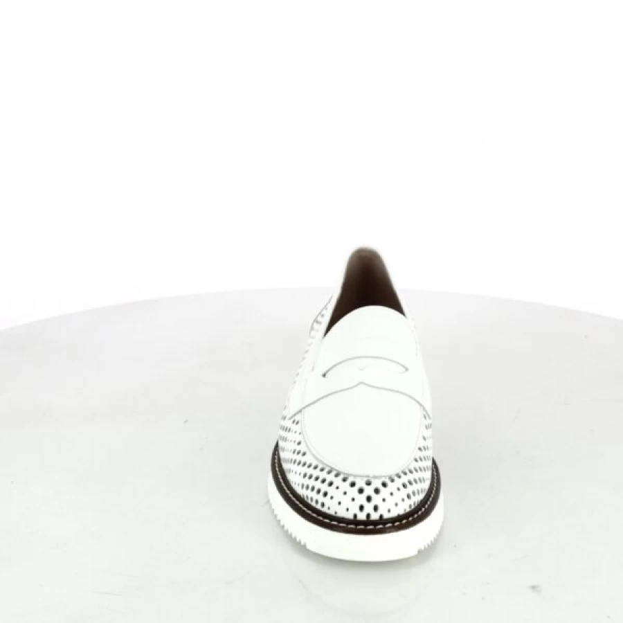 Kevin White Loafers for Men - Classic Moccasin Style Pitillos Slip-On Shoes