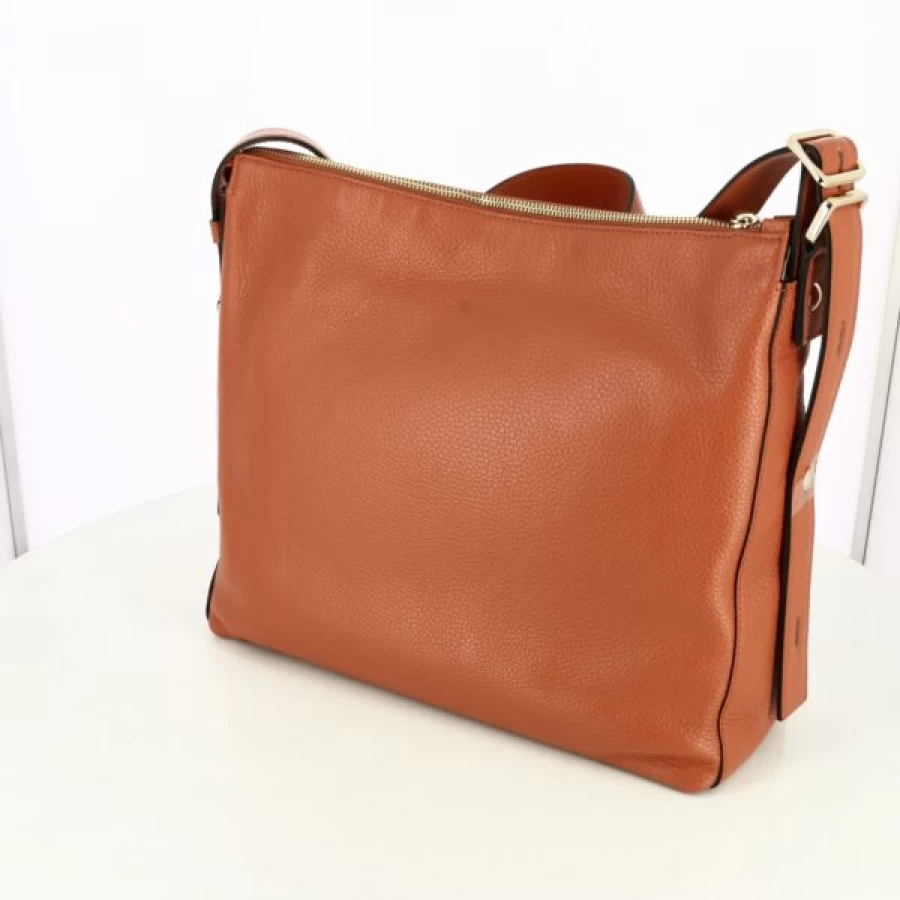 Kevin Orange Leather Crossbody Handbag for Women - Stylish & Lightweight Purse