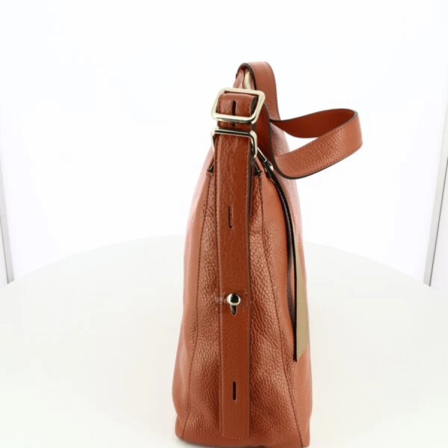 Kevin Orange Leather Crossbody Handbag for Women - Stylish & Lightweight Purse