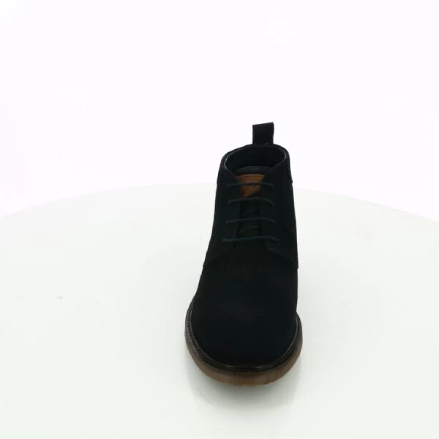 Kevin Blue Leather Ankle Boots for Men - Stylish Casual Bottines Chelsea Boots Waterproof Comfortable