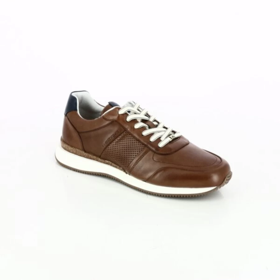 Kevin Ambitious Cognac Leather Sneakers for Men - Premium Comfort & Style