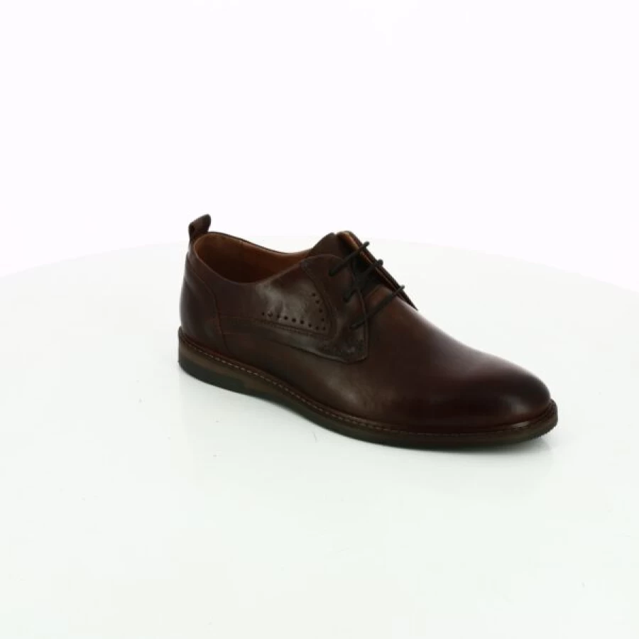 Kevin Cognac Leather Lace-Up Dress Shoes for Men - Classic Formal Oxford Style
