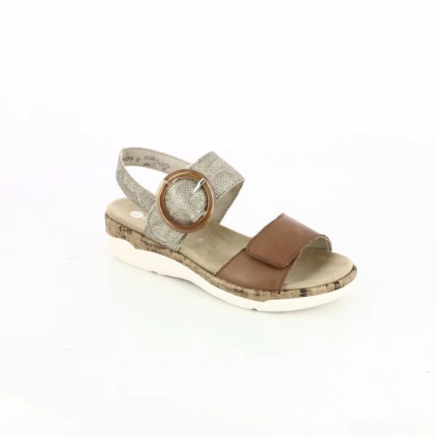 Kevin Cognac Leather Sandals – Premium Remonte Style Comfortable Slide Sandals for Men
