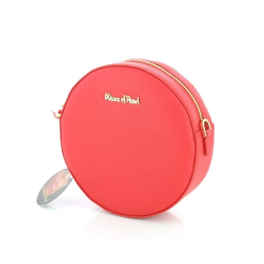 Kevin Red Pearl Embellished Handbags for Women - Elegant Kisses Design