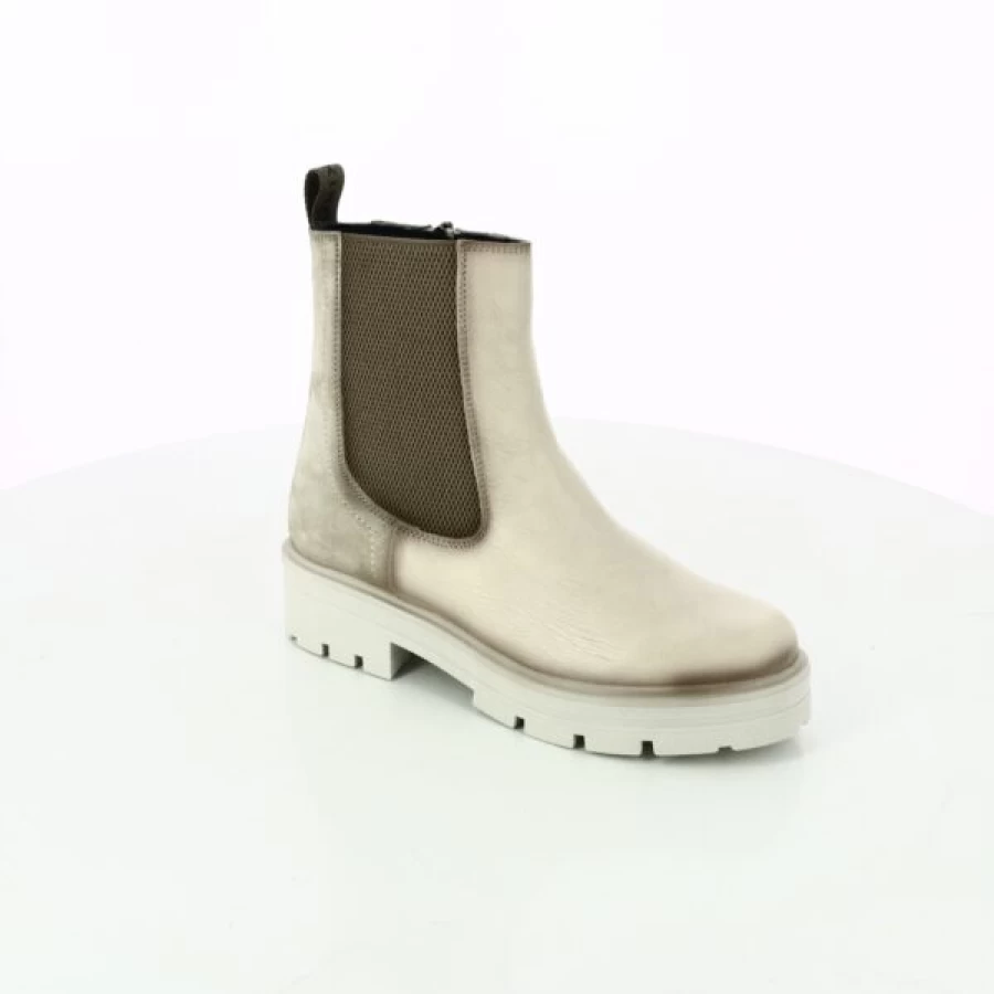 Kevin Women's Ankle Boots in Beige - Comfortable Casual Leather Booties for Everyday Wear