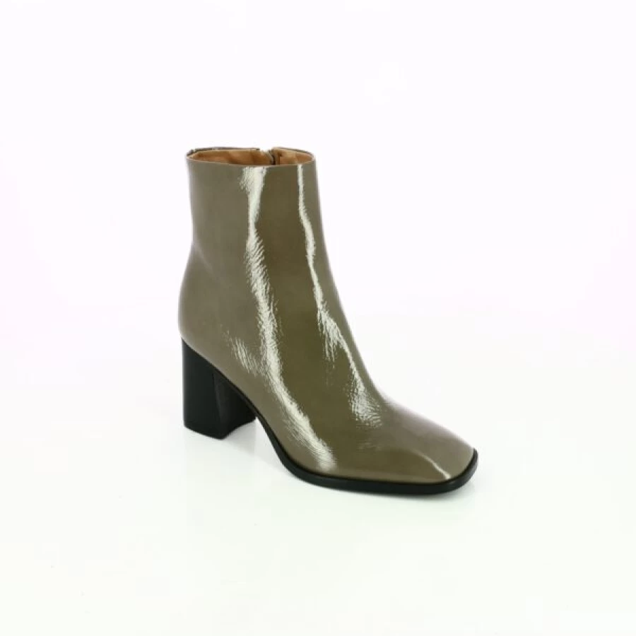 Kevin Women's Taupe Ankle Boots - Stylish Comfort Leather Mid Heel Casual Booties