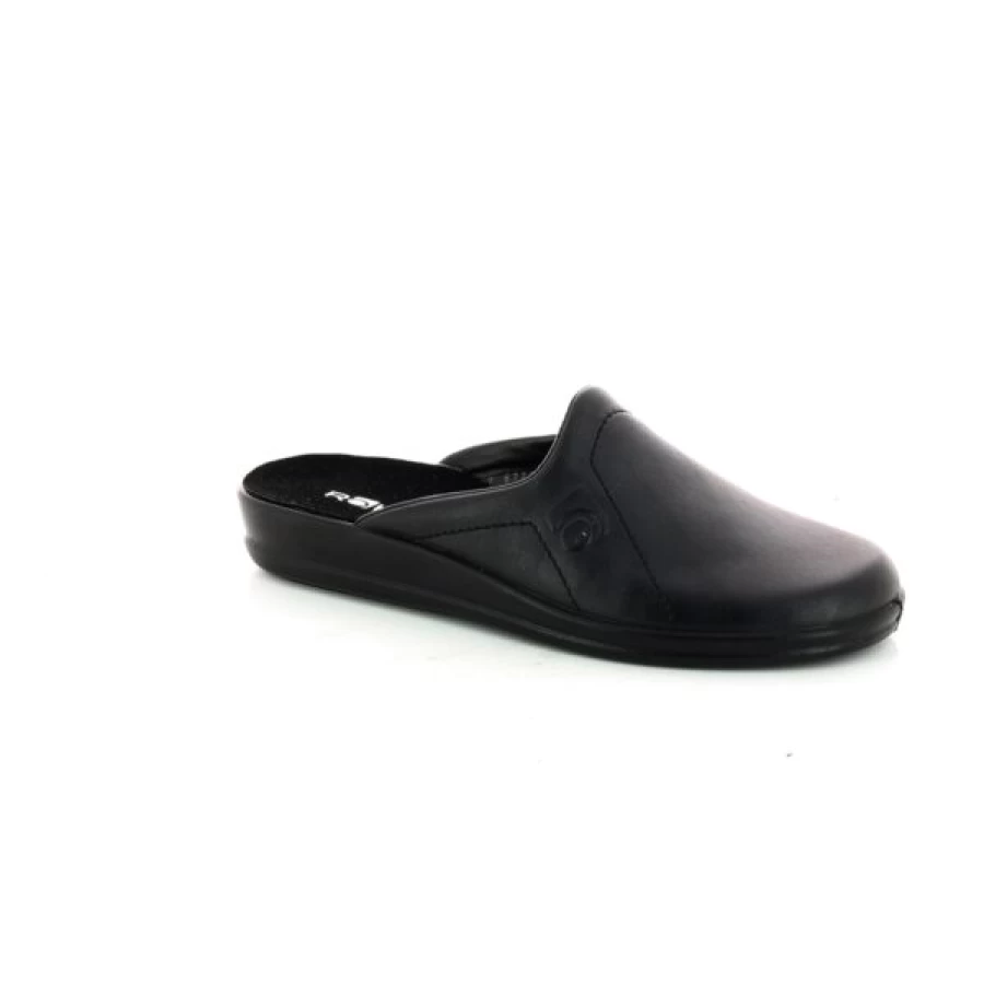"Kevin Men's Red Slippers with Black Sole - Comfortable House Shoes"
