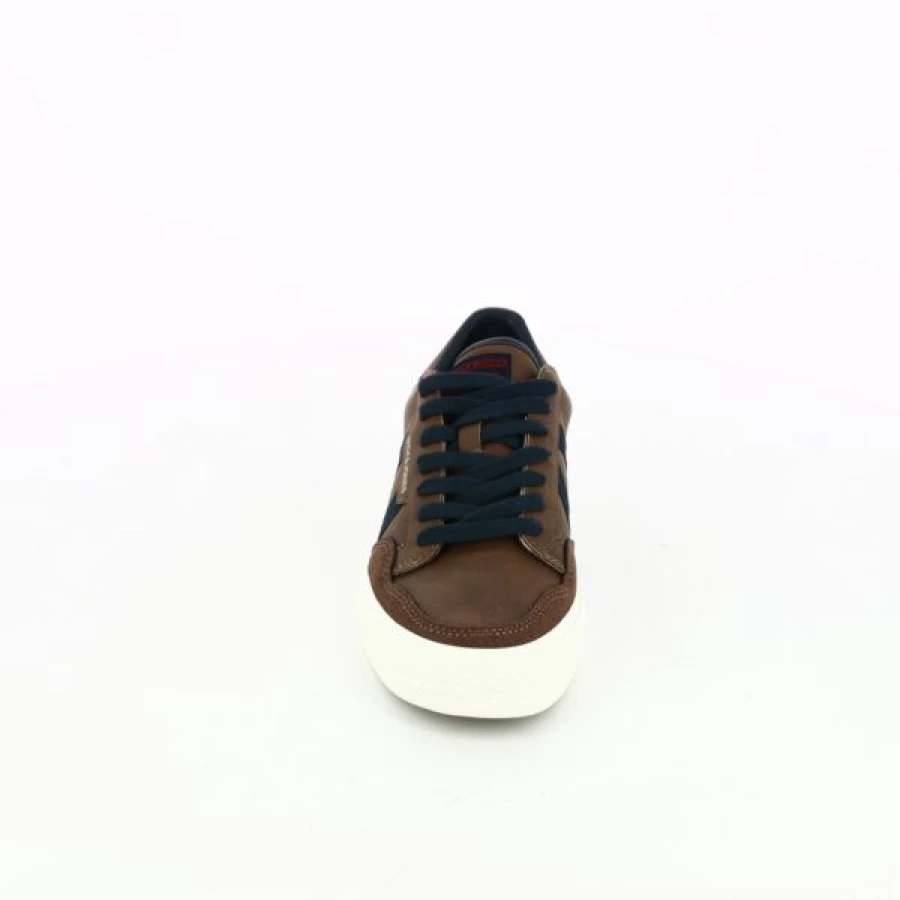 Kevin Men's Cognac Leather Sneakers - Casual Comfortable Walking Shoes