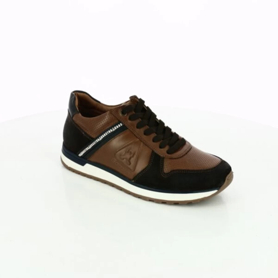 Kevin Cognac Leather Sneakers for Men - Stylish Casual Shoes