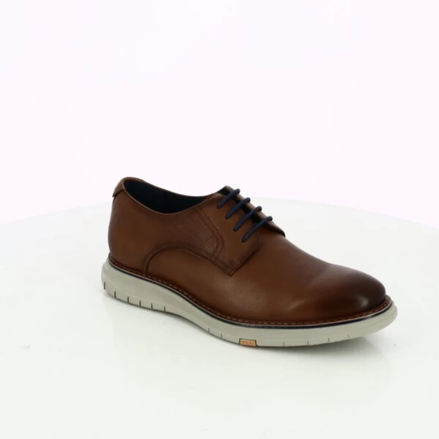 Kevin Cognac Leather Lace-Up Dress Shoes for Men - Premium Cypres Style Oxfords