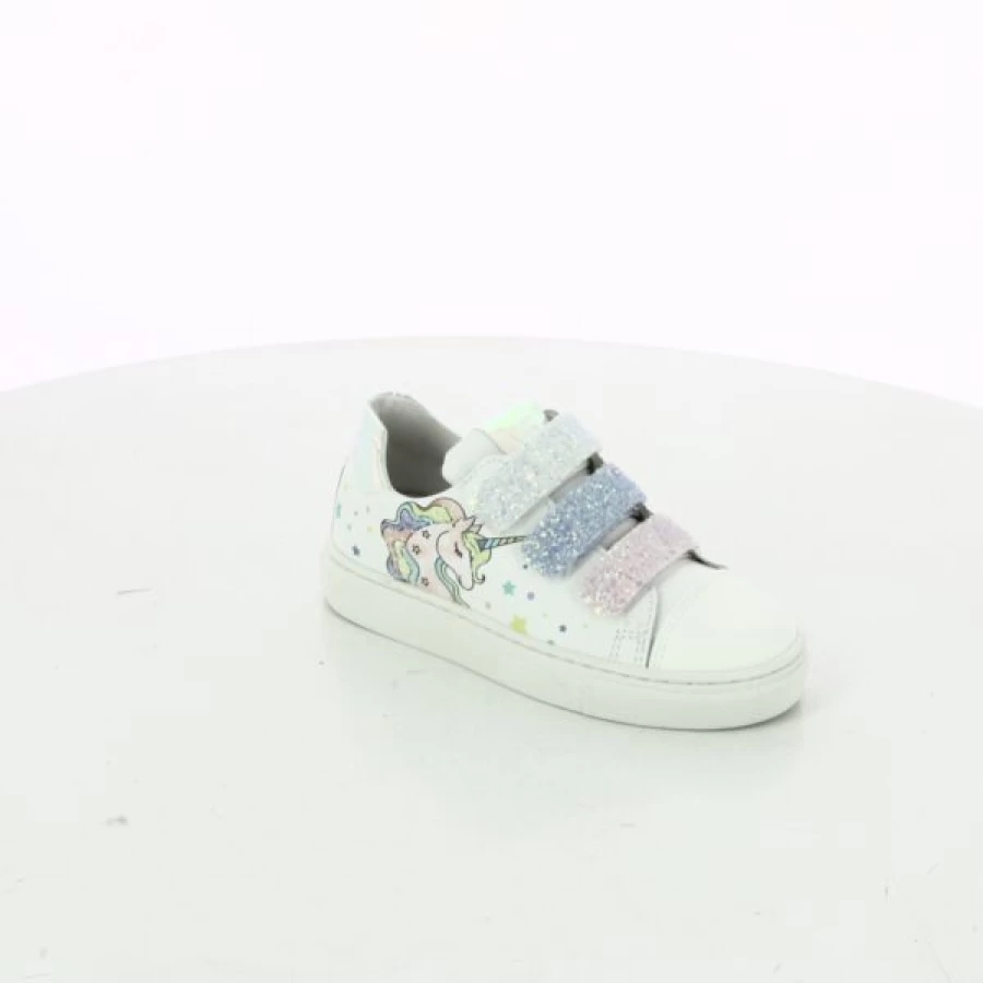 Kevin Little David White Velcro Sneakers for Boys - Comfortable Kids Athletic Shoes