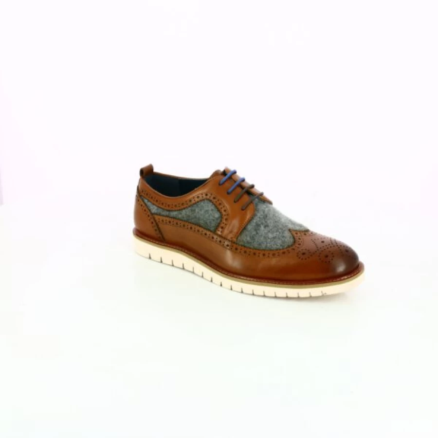 Kevin Men's Brown Leather Lace-Up Dress Shoes – Classic Formal Oxford Style