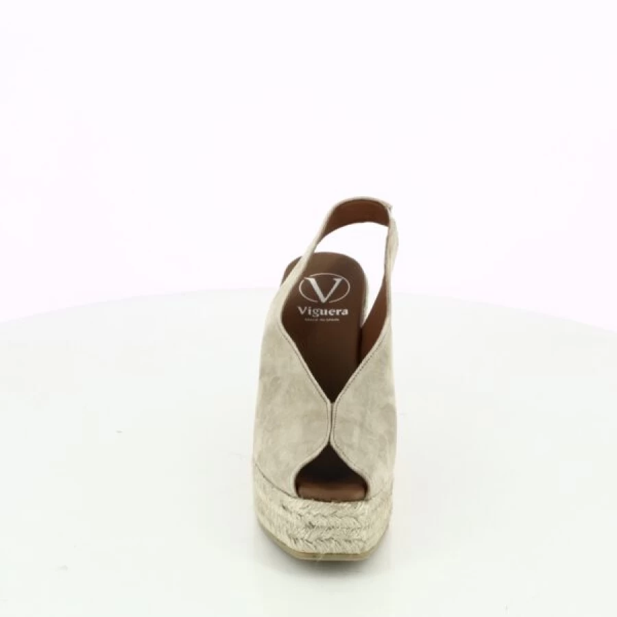 Kevin Women's Beige Leather Viguera Sandals - Comfortable Casual Slip-On Summer Shoes