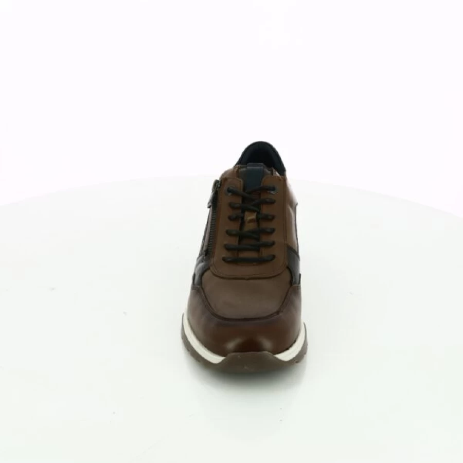 Kevin Cognac Leather Sneakers for Men - Classic Casual Baskets Shoes