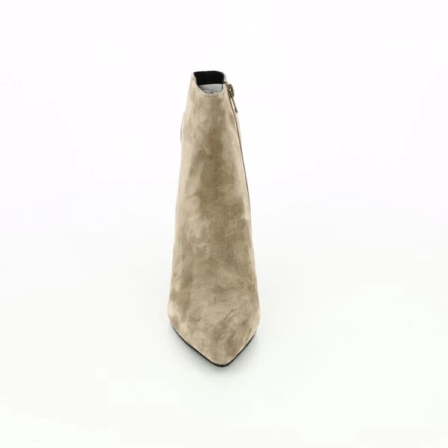 Kevin Lauro Ankle Boots for Women - Beige Leather Mid Heel Comfortable Casual Shoes