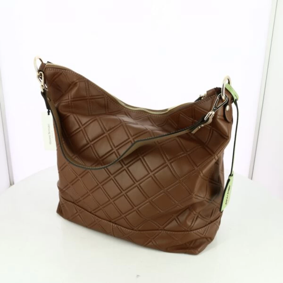 Kevin Handbags for Women - Elegant Cognac Leather Purse - Carol Design Crossbody Bag