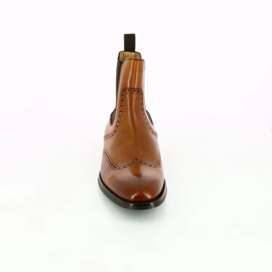 Kevin Cognac Leather Ankle Boots for Women - Valdorini Style Comfort Booties