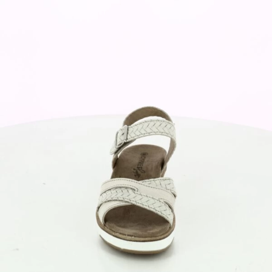 "Kevin Women's Beige Cypress Sandals – Comfortable Leather Slide Sandals for Summer"