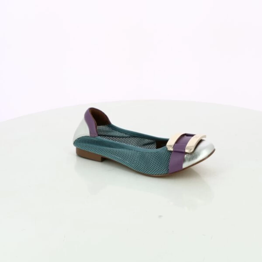 Kevin Blue Crinkle Ballerina Shoes for Women - Comfortable & Stylish Dance Footwear