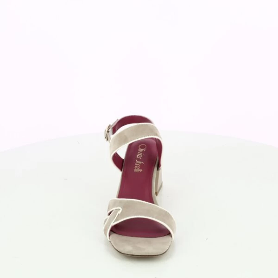 Kevin Taupe Leather Sandals for Women - Elegant Casual Footwear by Olivier Strelli
