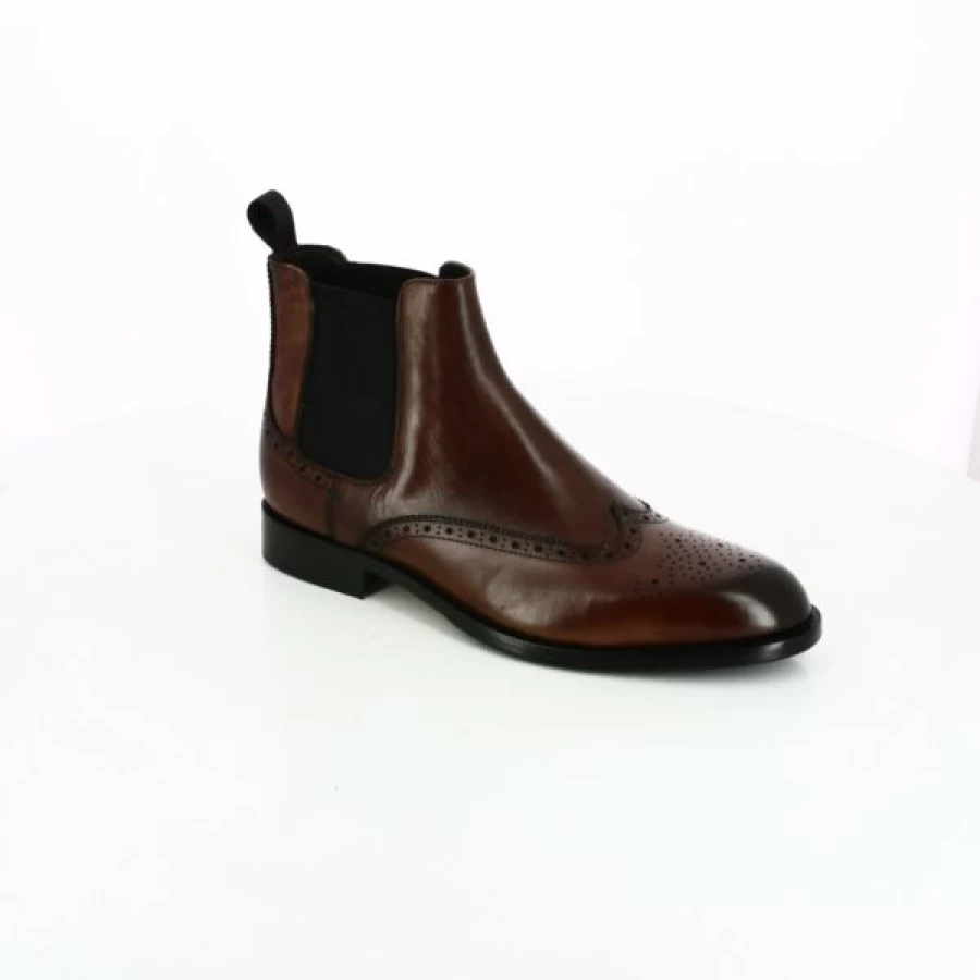 Kevin Cognac Leather Boots for Women - Valdorini Style Ankle Booties
