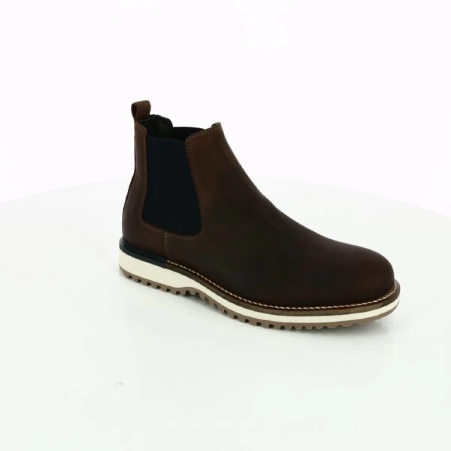 Kevin Cognac Leather Boots for Men - Stylish Ankle Booties & Casual Boots