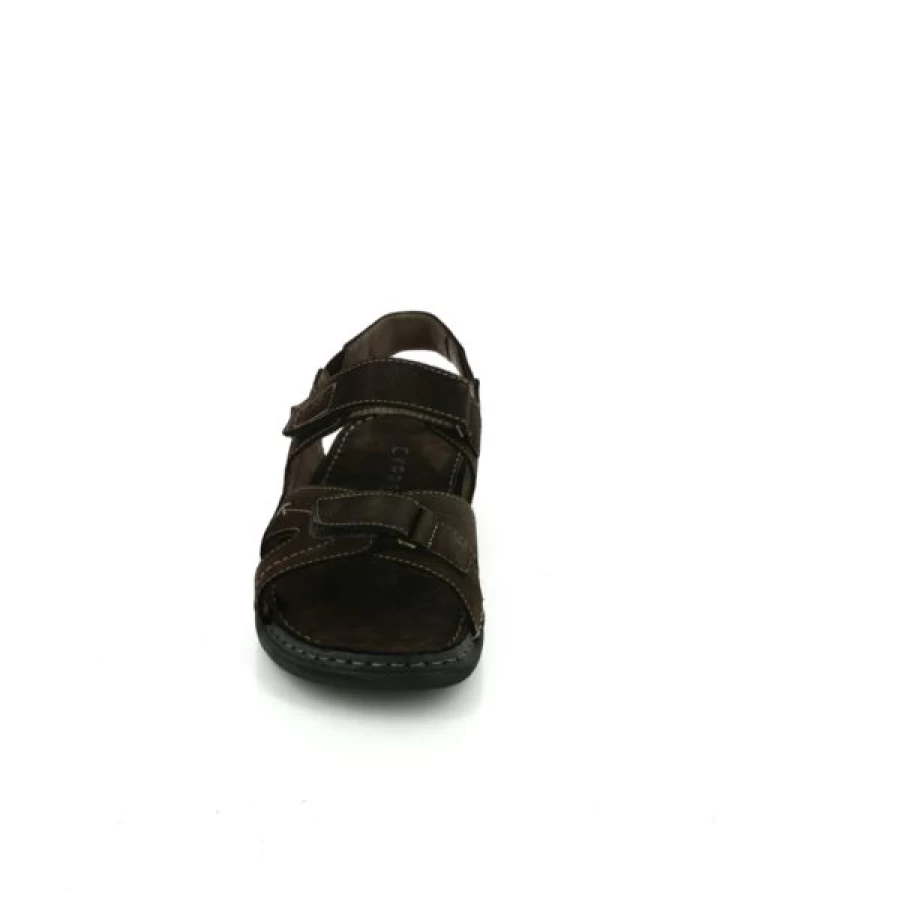 "Kevin Men's Brown Cypress Leather Sandals – Comfortable Outdoor Slide Sandals"