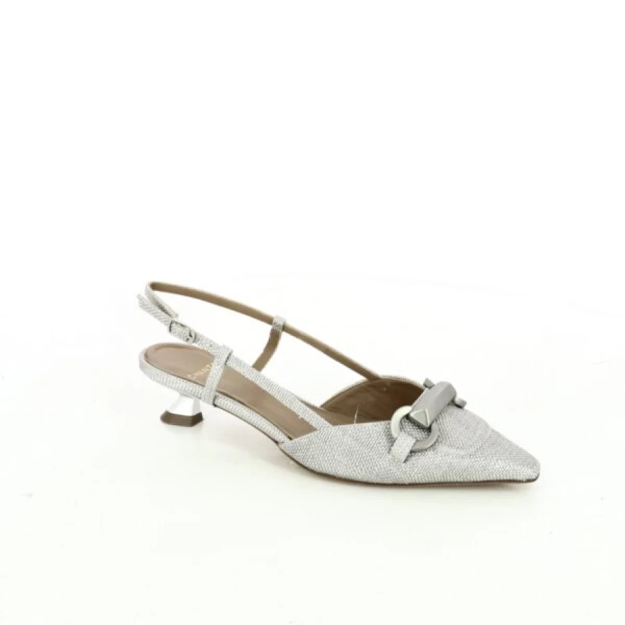 Kevin Women's Silver Chantal Pumps - Elegant High Heel Dress Shoes