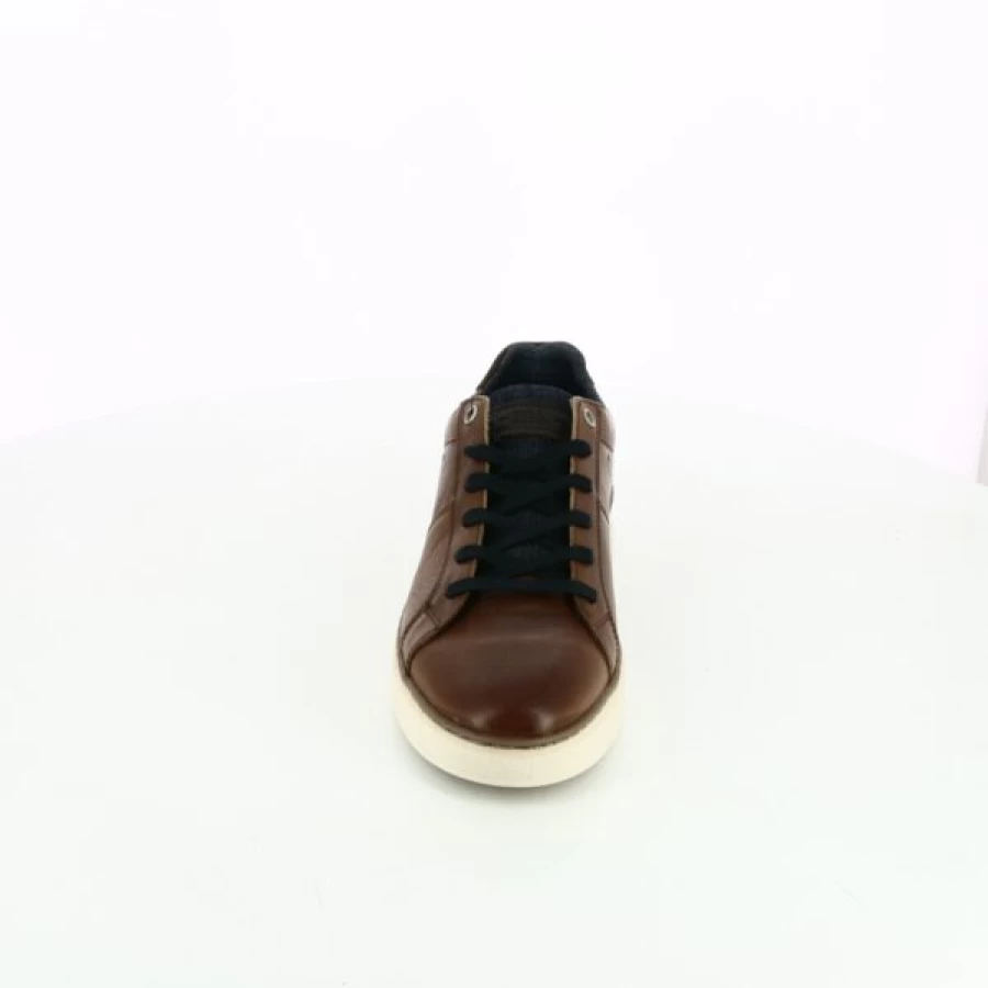 Kevin Cognac Leather Sneakers for Men - Bullboxer Style Casual Shoes